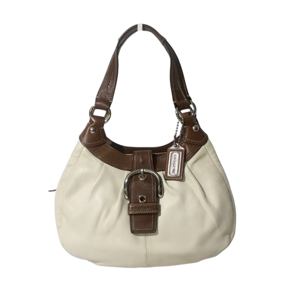 Coach White Hobo Triple Compartment Bag